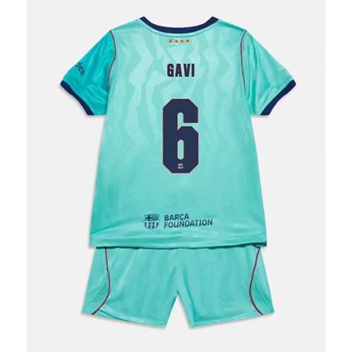 Dječji Nogometni Dres Barcelona Paez Gavi #6 Rezervni 2026-27 Kratak Rukav (+ Kratke hlače)